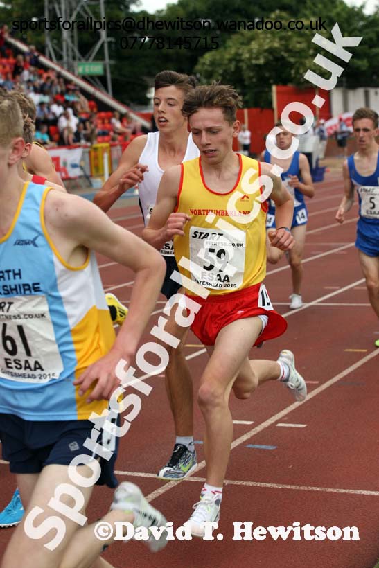 Inter boys 3000 metres, 2015 English Schools, Gateshead. Photo: David T. Hewitson/Sports for All Pics